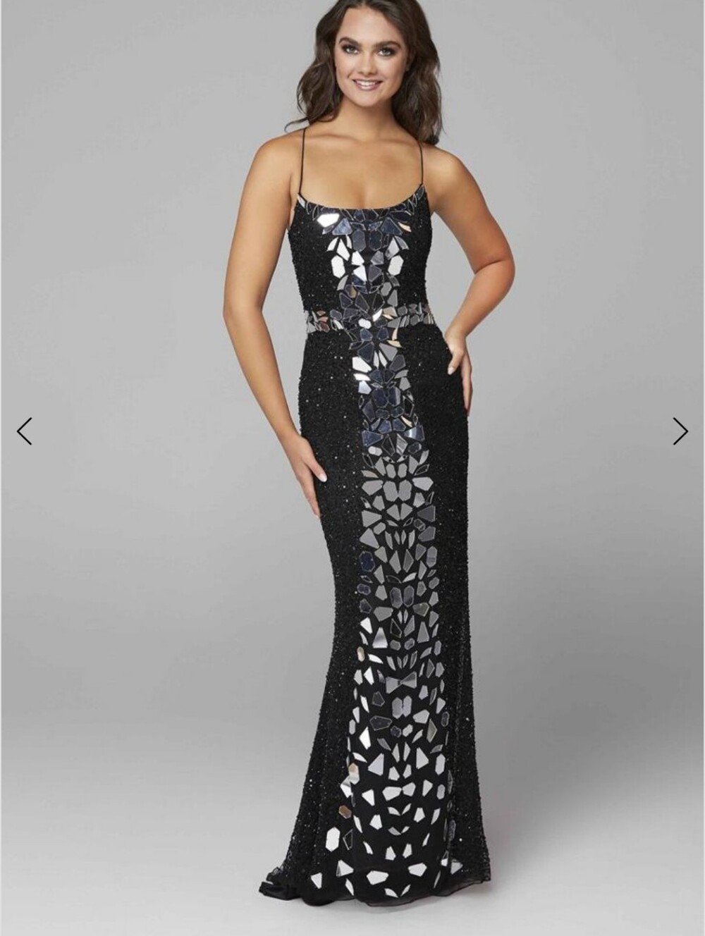 Primavera Couture 3616 Black Beaded Sequin Formal Prom Gown Sz 2 Glam Open Back